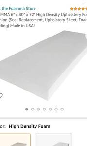 lot 63284 image: High Density Upholstery Foam Cushion (Seat Replacement, Upholstery Sheet, Foam