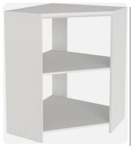 lot 38531 image: Stackable Closet Organizer 3-Shelves Storage Laminate Corner Unit White Finish