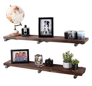 lot 38534 image: Industrial Pipe Wooden Shelves Restore By Pipe D�cor Premium Douglas Fir Wood...
