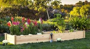 lot 38545 image: SUNCROWN 8 FOOT WOODEN GARDEN BED PLANTER BOX