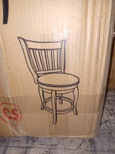 lot 38588 image: GREY LINEN 29H SWIVEL BAR HEIGHT CHAIR, 1PC