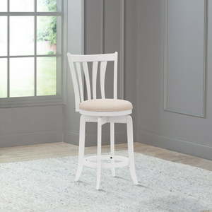 lot 38592 image: Hillsdale Furniture Savana Bar Stool with 360-Degree Swivel White
