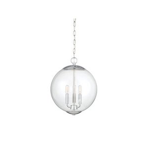 lot 38613 image: Trade Winds Lighting TW90065-CH Katie Glass Globe Pendant in Chrome
