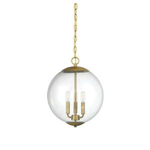 lot 38617 image: Trade Winds Lighting TW90065-NB Katie Glass Globe Pendant in Natural Brass