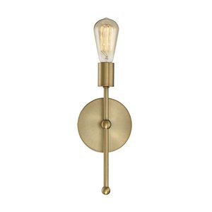 lot 38618 image: Savoy House Meridian 1 Light Wall Sconce - Natural Brass - M90005-322