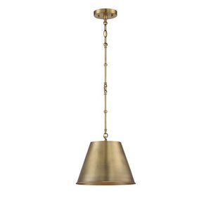 lot 38631 image: Savoy House 7-132-1-322 Alden 1 Light Warm Brass Pendant (12 W x 9 H)