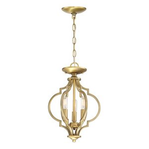 lot 38637 image: Trade Winds Lighting 3 Light Ceiling Light In Natural Brass - TW80060-NB