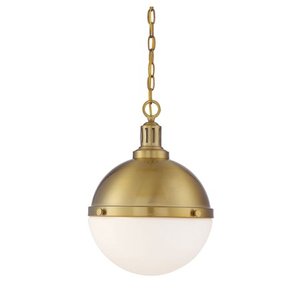 lot 38638 image: Savoy House 7-203-2-322 Lilly 2 Light Warm Brass Pendant (13 W x 18 H)