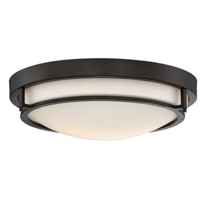 lot 38639 image: Meridian M60019ORB 2 Light Flush Mount - Oil Rubbed Bronze