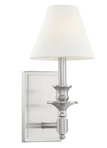lot 38615 image: SAVOY HOUSE WALL MOUNT LIGHT, SATIN NICKEL, QTY 1