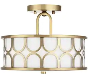 lot 38629 image: Strick & Bolton Krall 2light Semiflush Mount Ceiling Light Retail $83.49