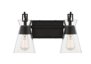 lot 38640 image: SAVOY HOUSE WALL MOUNT 2 LIGHT QTY 2 , MATTE BLACK