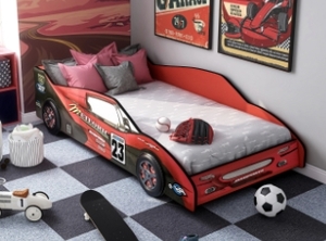 lot 38661 image: Furniture of America Buckner Race Car Youth Bed Retail$519.99