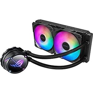 lot 38501 image: ASUS ROG Strix LC II 240 ARGB All-in-one AIO Liquid CPU Cooler 240mm Radiator Intel LGA1700 115x2066 and AMD AM4TR4 Support 2X 120mm 4-pin PWM Addressable RGB Radiator Fans