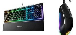 lot 38506 image: SteelSeries Apex 3 RGB Gaming Keyboard �� 10-Zone RGB Illumination �� IP32 Water Resistant �� Premium M with Rival 3 Gaming Mouse