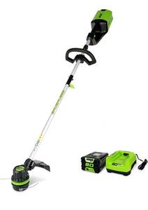 lot 38814 image: GREENWORKS 16 BRUSHLESS STRING TRIMMER