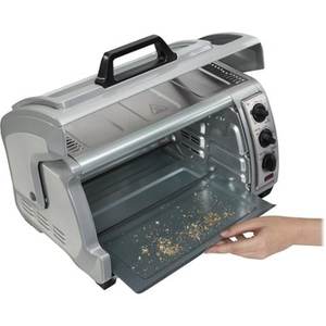 lot 38817 image: Hamilton Beach - Easy Reach Toaster Oven with Roll-Top Door - Silver