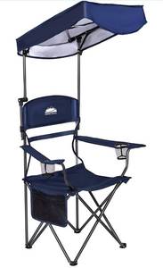 lot 38845 image: Coastrail Outdoor Blue Outdoor Folding Chair With Canopy
