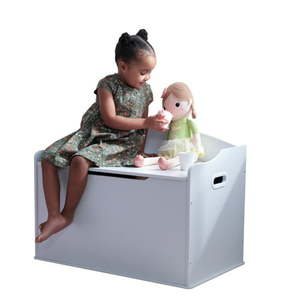 lot 38858 image: KidKraft Austin Wooden Toy BoxBench with Safety Hinged Lid White