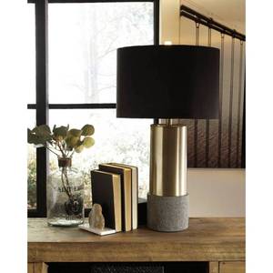 lot 38881 image: Set of 2 Jacek Table Lamps GrayBrass - Signature Design by Ashley