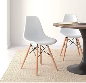 lot 38884 image: AMAZON BASICS PLASTIC AND WOOD WHITE AND NATURAL WOOD COLOR SET OF 3