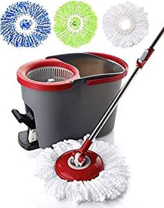 lot 38925 image: Simpli-Magic 79349 Spin Mop Kit with Three Mop Heads Included,16 x 11 x 11 inches (B08PDMZFND)