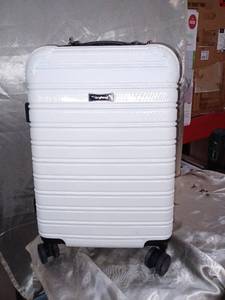 lot 38931 image: FEYBAUL CARRY ON SUITCASE W WHEELS, WHITE, 2pc