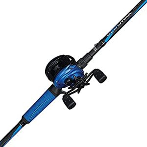 lot 35427 image: Abu Garcia Blue Max Low Profile Baitcast Reel and Fishing Rod Combo (B096L4MC4S) Tip Broken See Pictures