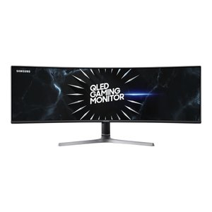 lot 35429 image: Samsung - CRG9 Series Odyssey 49 LED Curved Dual QHD FreeSync and G-Sync Gaming Monitor - Black
