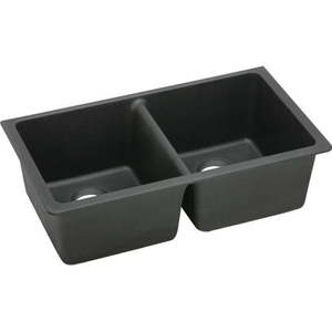 lot 38700 image: Elkay Elgu3322 Quartz Classic 33 Undermount Double Basin Quartz Composite Kitchen Sink -
