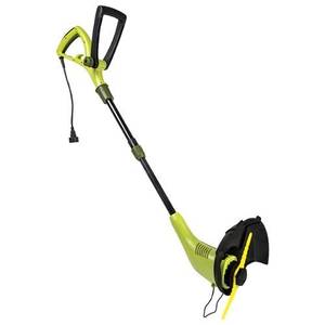 lot 38723 image: Sun Joe - 4.5-Amp Electric SharperBlade 2-in-1 Stringless Lawn Trimmer and Edger - Green
