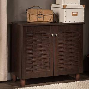 lot 38753 image: Baxton Studio Winda 2 Door Entryway Shoes Storage Cabinet 9 Pairs of Shoes
