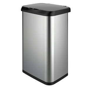 lot 38754 image: GLAD 20 gal Stainless Steel Sensor Kitchen Garbage Can with Clorox Odor Protection Lid