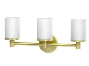 lot 38762 image: 3 LIGHT WALL SCONCE BRASS FINISH