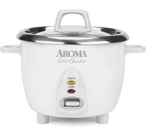 lot 38970 image: AROMA SELECT STAINLESS RICE AND GRAIN COOKER