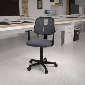 lot 38986 image: Flash Furniture - Flash Fundamentals Mid-Back Mesh Swivel Task Office Chair with Pivot Back and Arms, BIFMA Certified - Gray