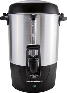 lot 40149 image: Hamilton Beach - Single-Spout 45-Cup Coffee Urn - Silver