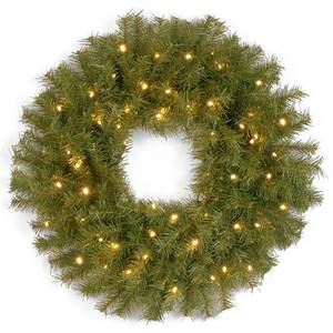 lot 40159 image: National Tree Company 24 Norwood Fir Wreath With 50 Battery-Operated Led Lights & Timer
