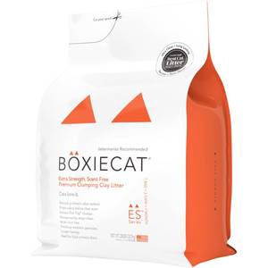 lot 40188 image: Boxiecat Extra Strength Scent-Free Premium Clumping Litter - 28lbs