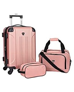 lot 40201 image: Travelers Club Sky Luggage Set, Rose Gold, 3 Piece (B07Z8RMCXN)