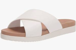 lot 40204 image: AMAZON ESSENTIALS WOMANS CRISS CROSS SPORT SANDALES , WHITE, SIZE 7