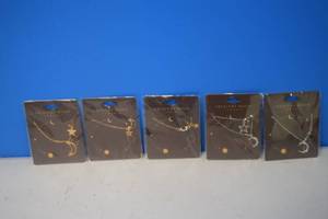 lot 166 image: 5 Crescent Moon Jewelry Necklaces
