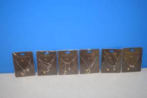 lot 164 image: 6 Crescent Moon Jewelry Necklaces