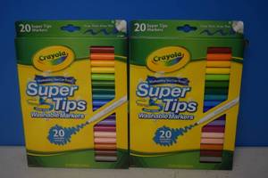 lot 491 image: 2 Boxes Crayola Super Tips Washable Markers - 20 Count