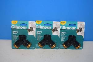 lot 207 image: 3 Gilmour Heavy Duty 2-Way Shut Off Valves