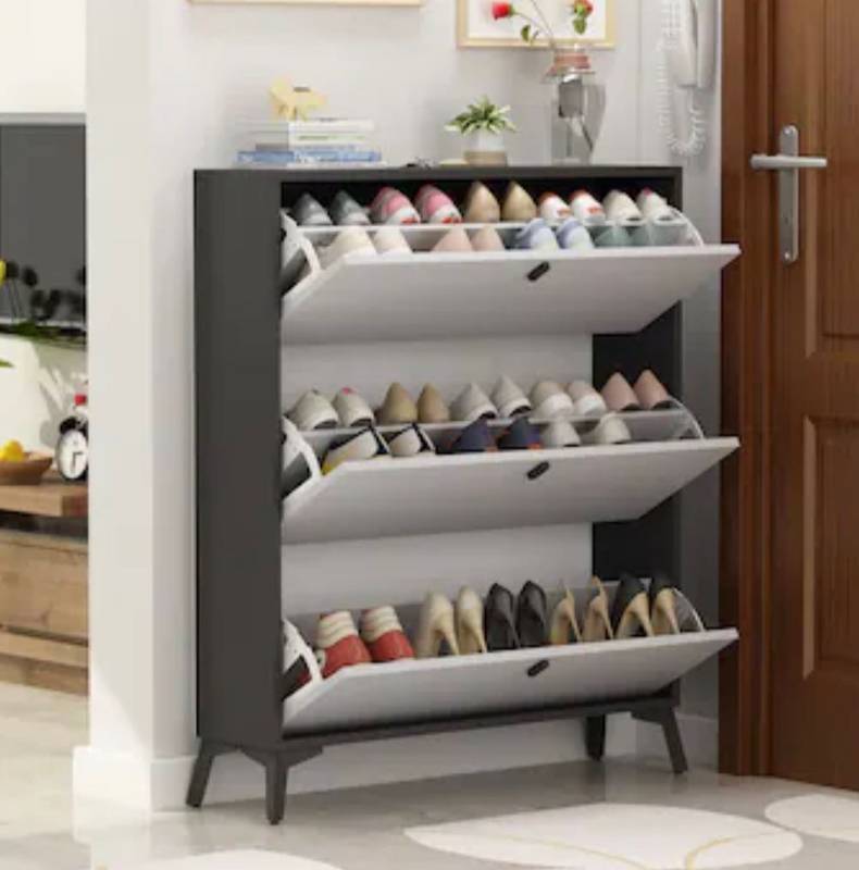 lot 19165 image: Grey Shoe Cabinet