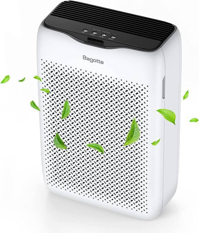 lot 25589 image: Air Purifier for Large Room, Bagotte H13 True HEPA Filter Air Purifier, up to 1350 ft�, 25db Quiet Air Cleaner with Sleep Mode Speed Control & Timer for Home Bedroom Living Room, Ozone Free (White)