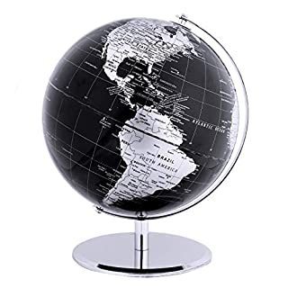 lot 34711 image: ANNOVA Metallic World Globe Black � EducationalGeographicModern Desktop Decoration - Stainless Steel Arc and BaseEarth World - Metallic Black - for School, Home, and Office (10-Inch) (B08XH1QXKR)