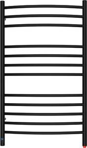 lot 19186 image: Towel Warmer with Timer, Electric Towel Warmer with Temperature Control, Wall-Mounted Large 12 Bars Towel Racks with Built-in Timer, Plug-inHardwired Electric Towel Rails - Matte Black