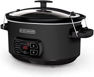 lot 13583 image: BLACKDECKER 7-Quart Digital Slow Cooker with Chalkboard Surface, Slate, SCD4007
